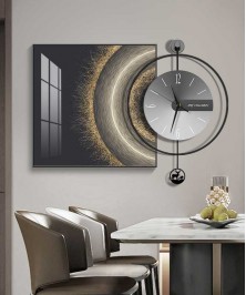 60*60 Cm Crytsall Porsalein Painting With Led Light And Clock 50*50 Cm 